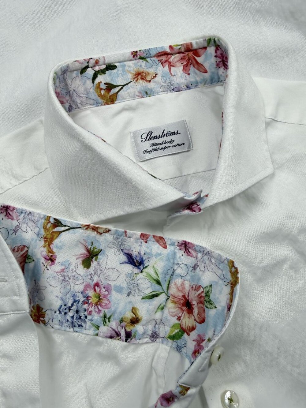 Stenstroms All Cotton Estonia 16.5 Fitted Body Twofold Super White Shirt Men